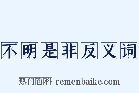 不明是非反义词是什么意思的图片